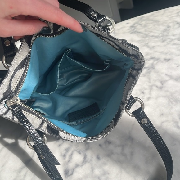 Coach gray black silver metallic purse handbag - Picture 7 of 12